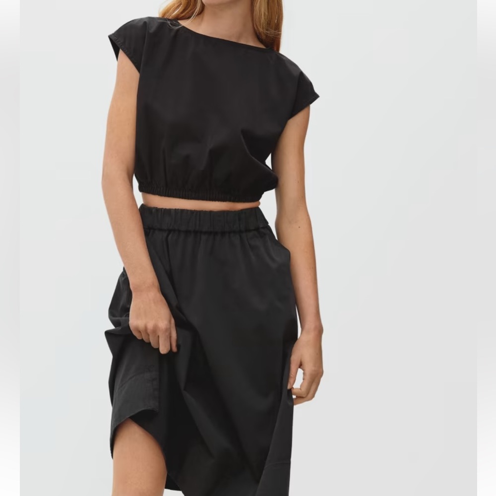 NWT Everlane The Bubble Black Organic Cotton Top